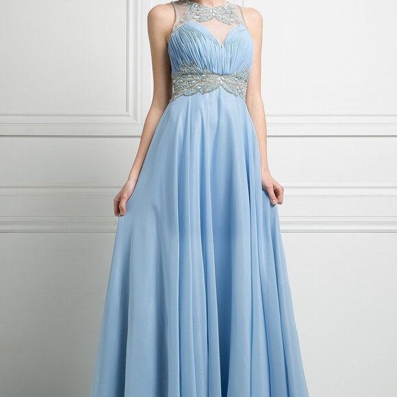 Beaded Chiffon Empire Waist Dress CNCK78